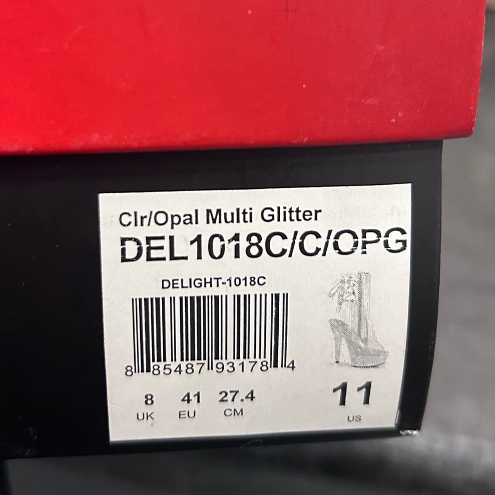 Opal and clear sparkly 5in heels never worn